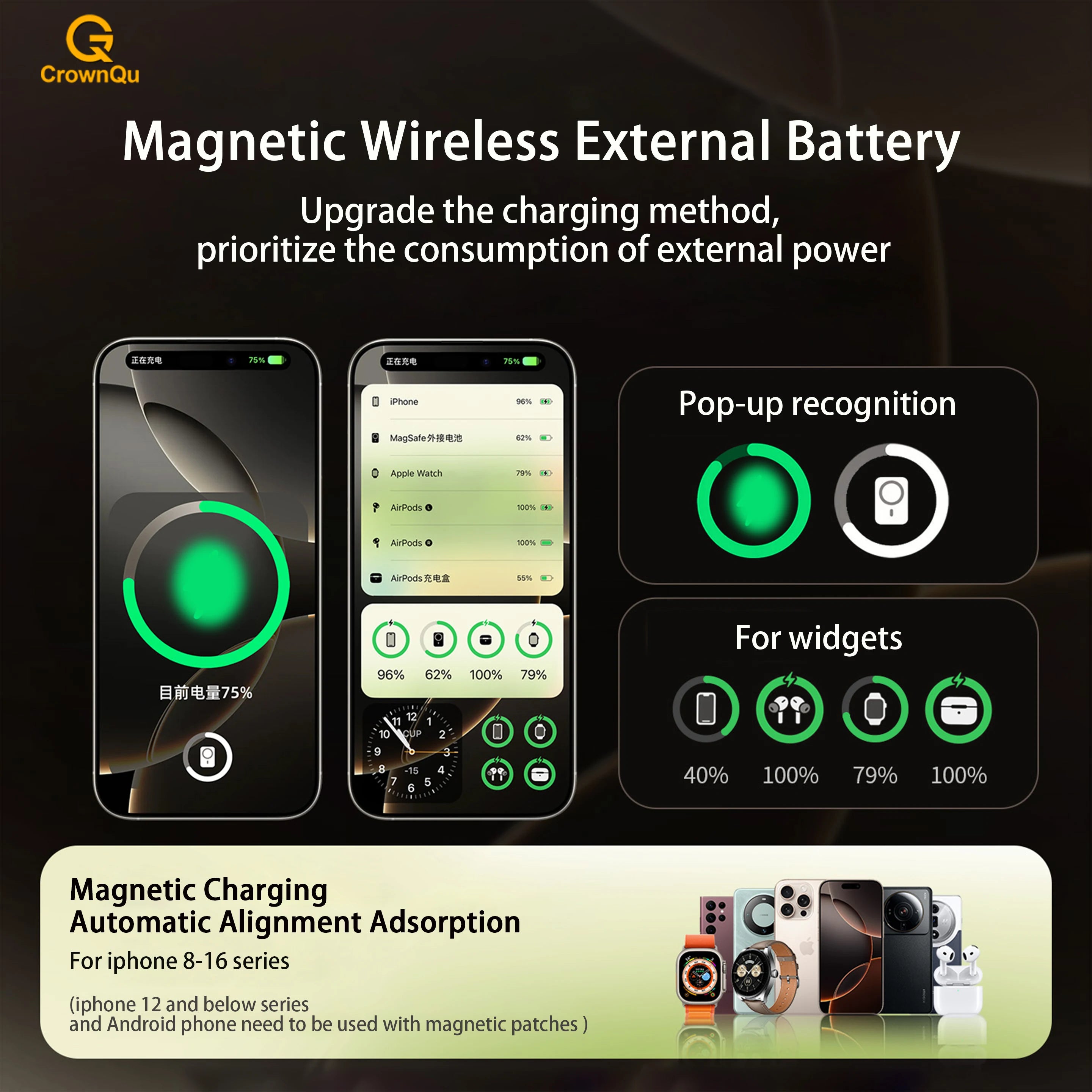 Qi2 Magnetic Power Bank — 15W MagSafe Fast Wireless Charging for iPhone