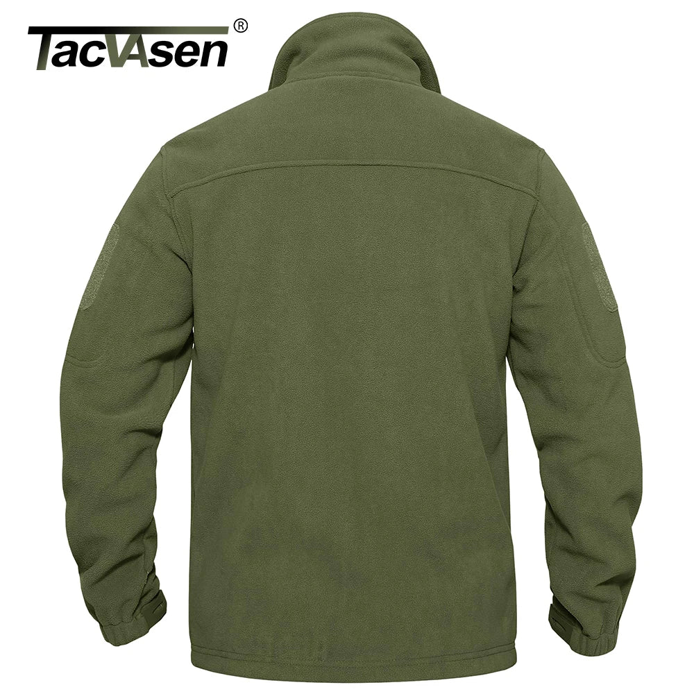 Men's Full Zip Fleece Hiking Windbreaker — Multi-Pocket Outdoor Work Jacket