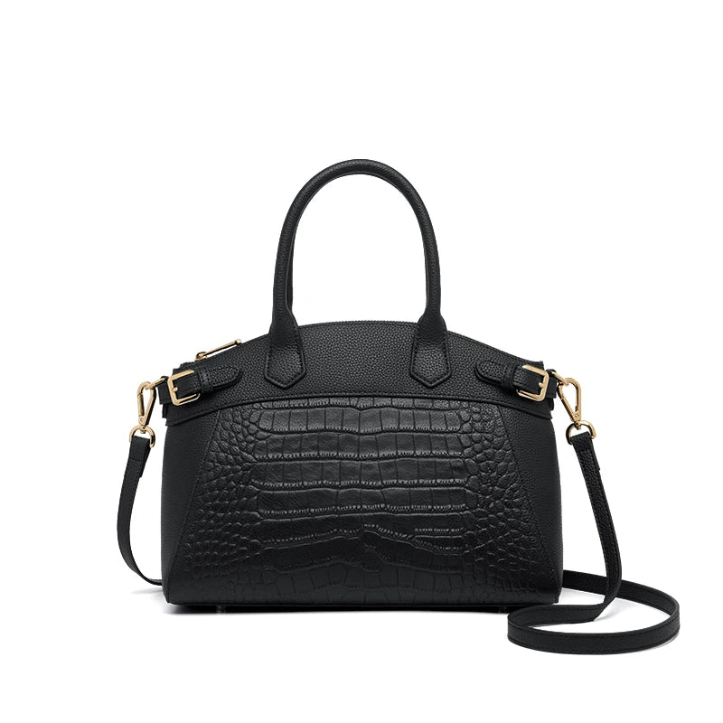 ZOOLER Genuine Cow Leather Flap Tote Bag – Luxury Lock Shoulder Crossbody Handbag for Women