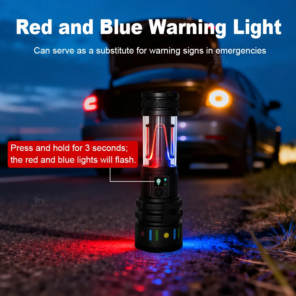 High Power White Laser Flashlight – Rechargeable Zoomable Waterproof Tactical Lantern