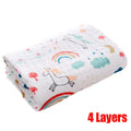 4-Layer Gauze Baby Bath Towel – Soft Cotton Infant Washcloth, Newborn Bathrobe & Swaddle Blanket