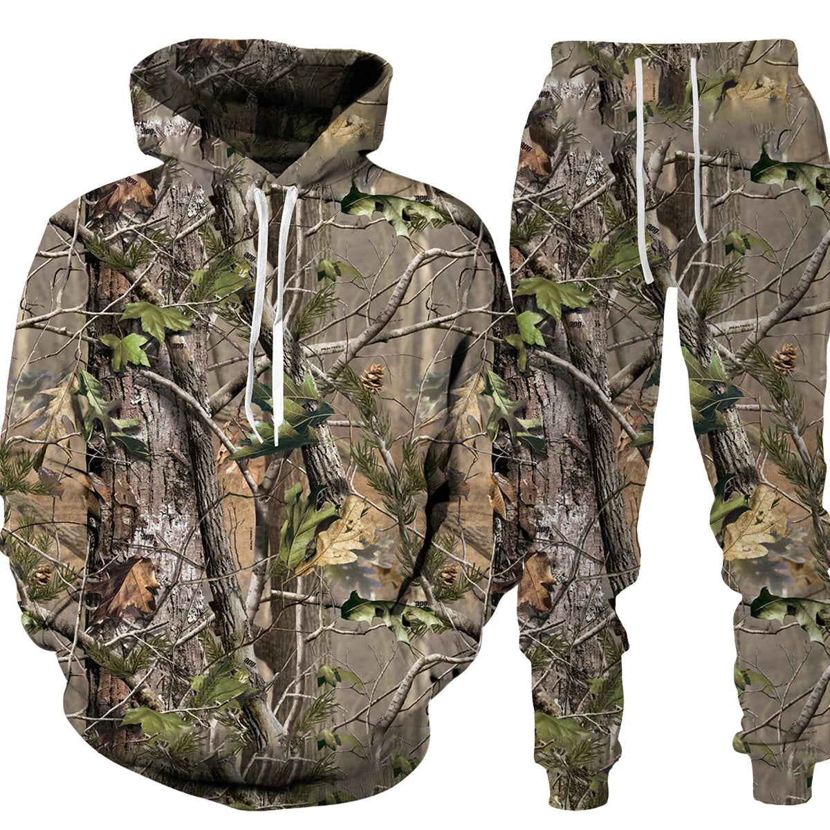 Men's Camouflage Animal 3D Print Hoodie & Pants Tracksuit – Unisex 2-Piece Set