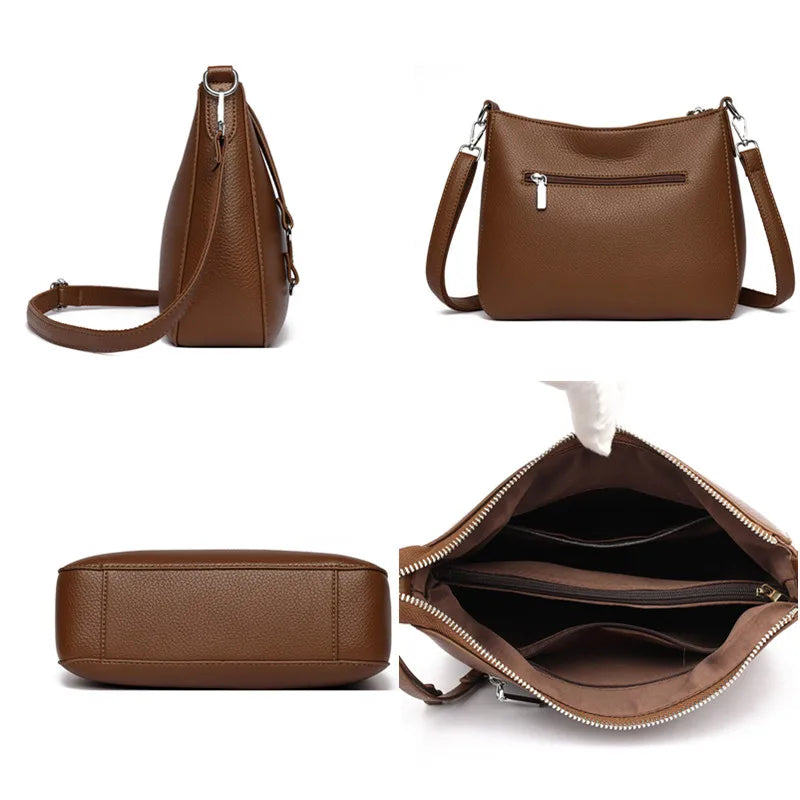 Luxury PU Letter Detail Shoulder Crossbody Tote Bag – Large Capacity Messenger Handbag for Women