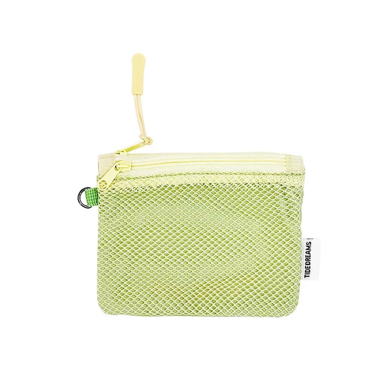 Mesh Coin Purse Multi-Purpose Travel Makeup Storage Bag — Double-Layer Zipper Card Holder