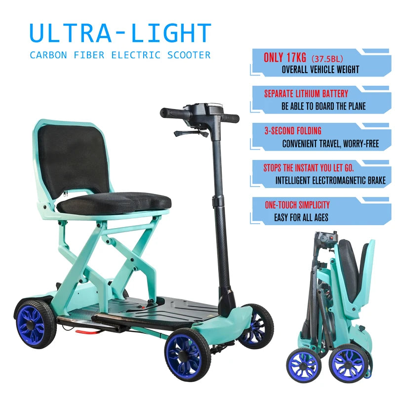 Compact 4-Wheel Mobility Scooter – 180W, 13–15 km Range