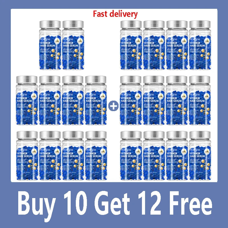Hair Vitamin Serum Capsules — Keratin Oil Restore for Frizzy, Dry & Damaged Hair