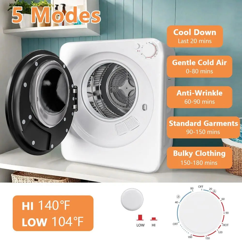 Portable Washer & Dryer Combo Set — 1.8 Cu Ft Clothes Dryer, 18 lbs Twin Tub Washing Machine, Compact Laundry for Apartments & RVs