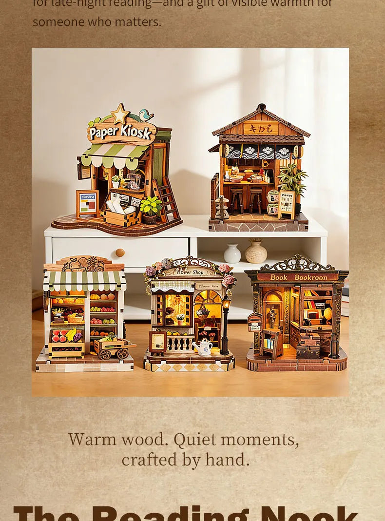 DIY Wooden Japanese Tavern Miniature with Lights