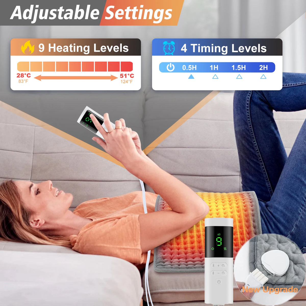 Electric Heating Blanket Mat – Heated Pad for Bed & Sofa, Warm Winter Thermal Blanket, 58x29cm