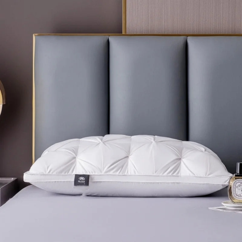 Hotel-Grade Pure Cotton Sleeping Pillow – 3D Bread Shape, Polyester Fill, 48x74cm