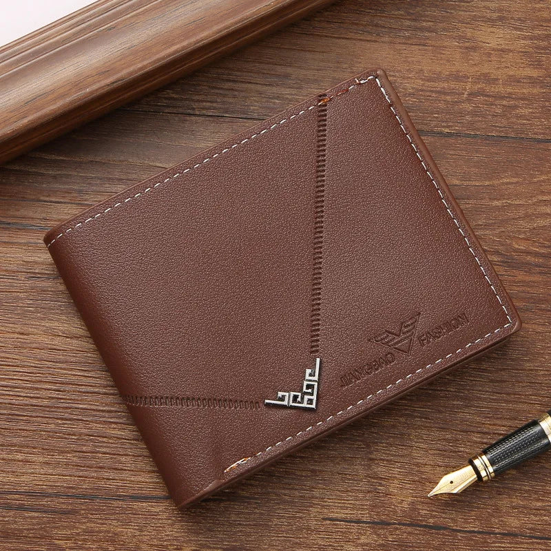 Men's Slim Money Clip Bifold Wallet – Leather Card Holder & Multi-Card Business Wallet
