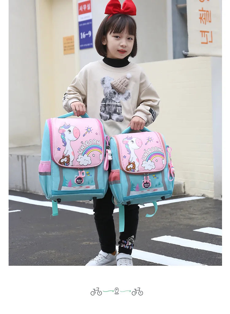 Unicorn School Backpack – Kids Canvas Bag & Size Options