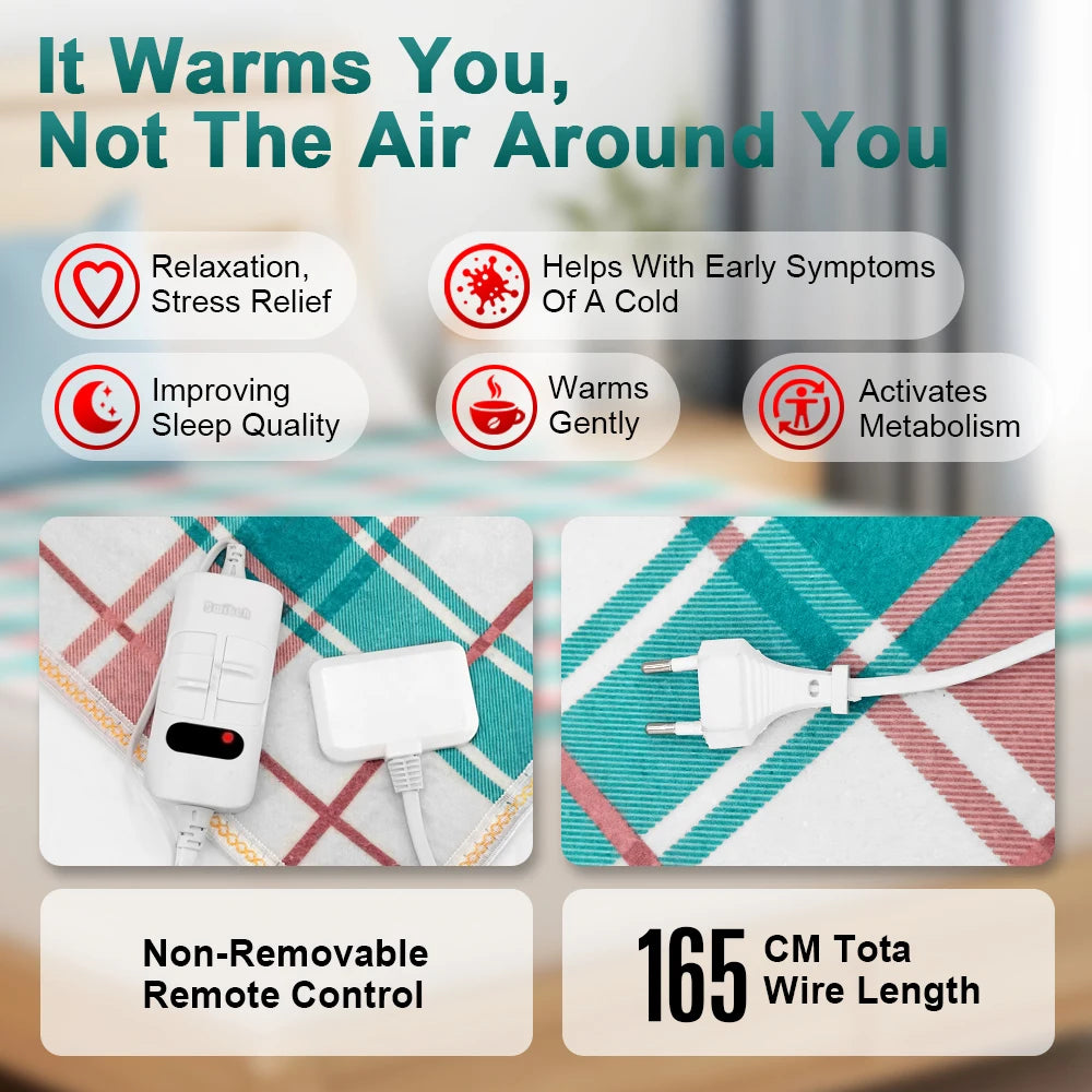 220V Electric Blanket – Thickened Thermostat Heating Blanket, Winter Body Warmer, Multiple Sizes