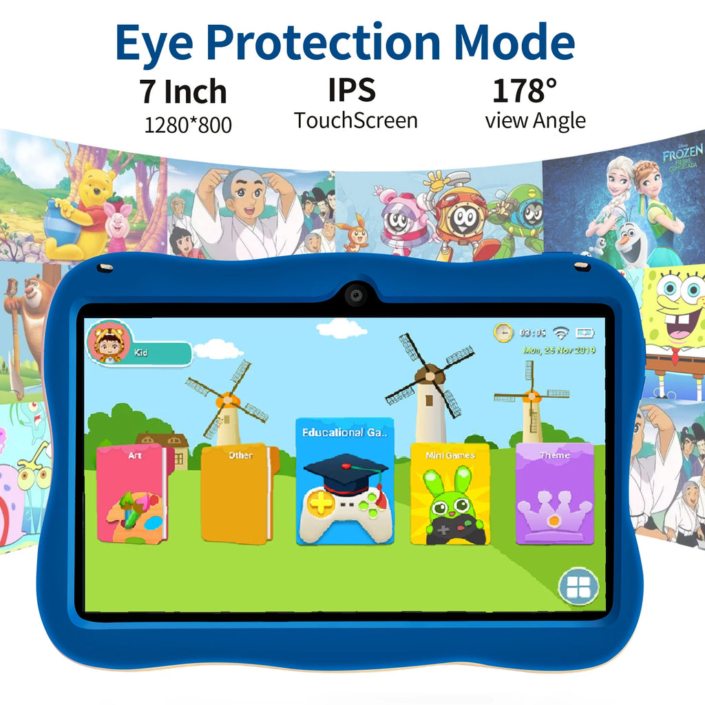 BDF 7" Kids Tablet – 4GB RAM, 64GB, Android 13, Dual Camera, Wi-Fi