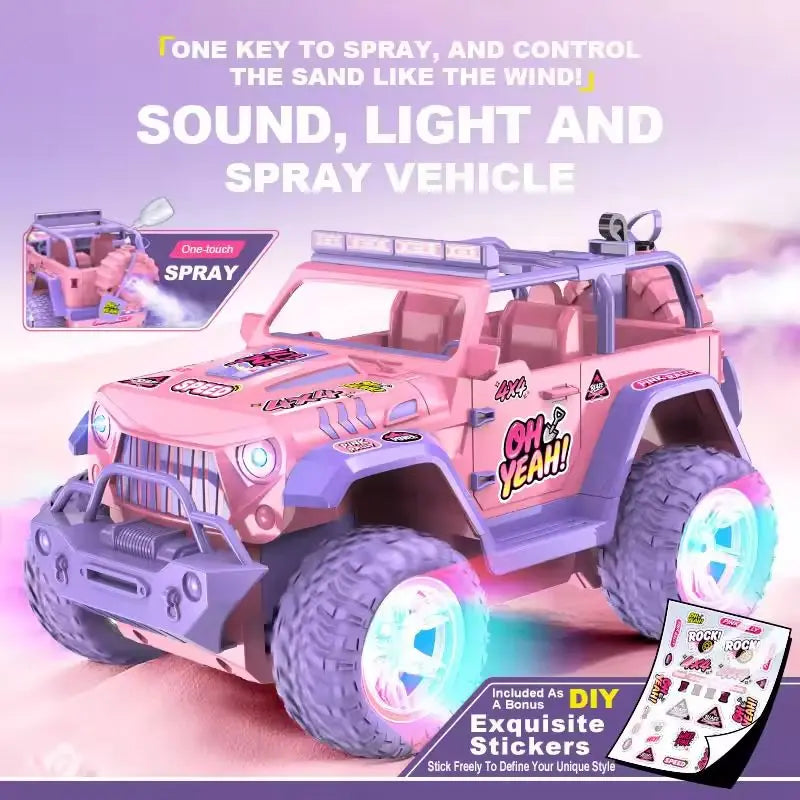 1:16 New Spray Remote Control Car  2.4G DIY stickers music light spray off-road toy car for Girls Toy Car