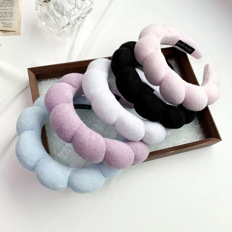 Puffy Spa Headband & Wristbands Set — 3 Pack
