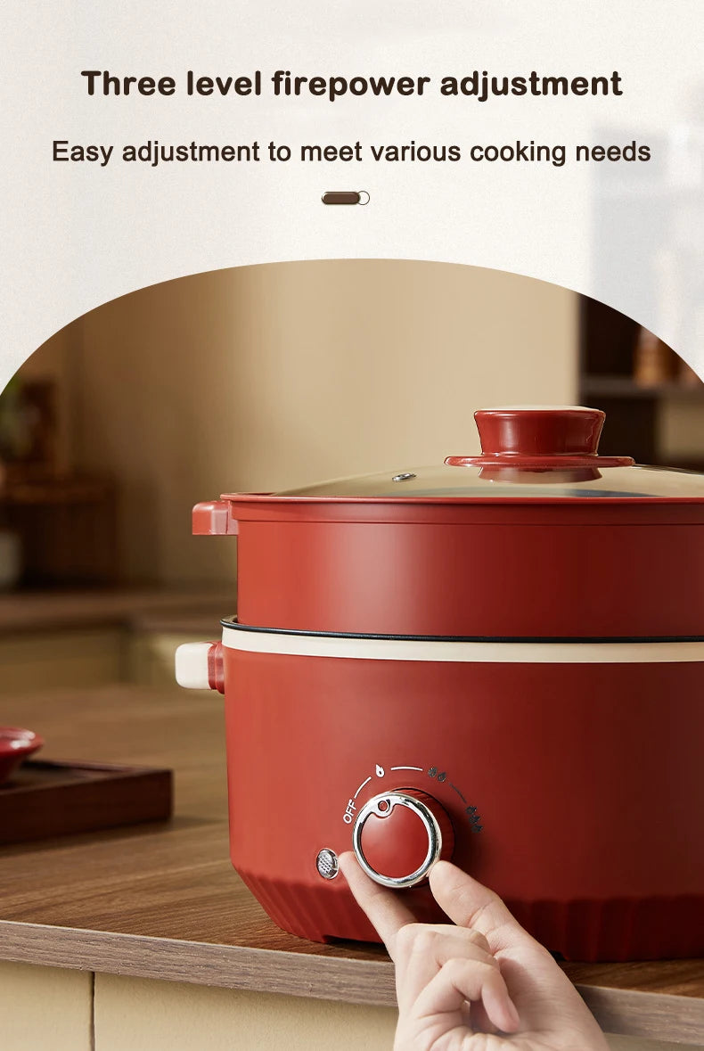 DMWD 3L Multifunctional Electric Cooking Pot – Non-Stick Hot Pot, Rice Cooker, Noodle & Soup Steamer