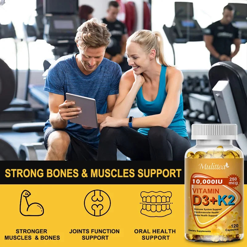 Calcium, Magnesium, Zinc & D3K2 Capsules – Bone, Muscle, Joint & Immune Support, 60 or 120 Capsules