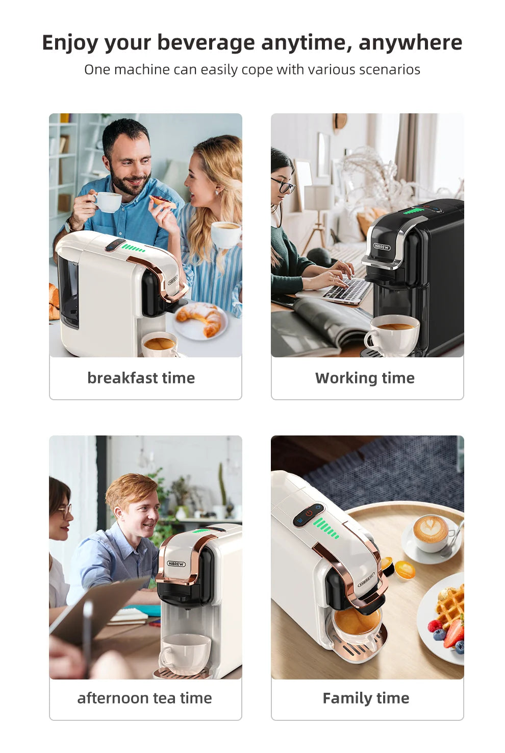One Machine. Every Coffee. — HiBREW 5-in-1 Capsule Coffee Maker | 20 Bar, Hot & Cold, Nespresso, Dolce Gusto, K-Cup & Ground