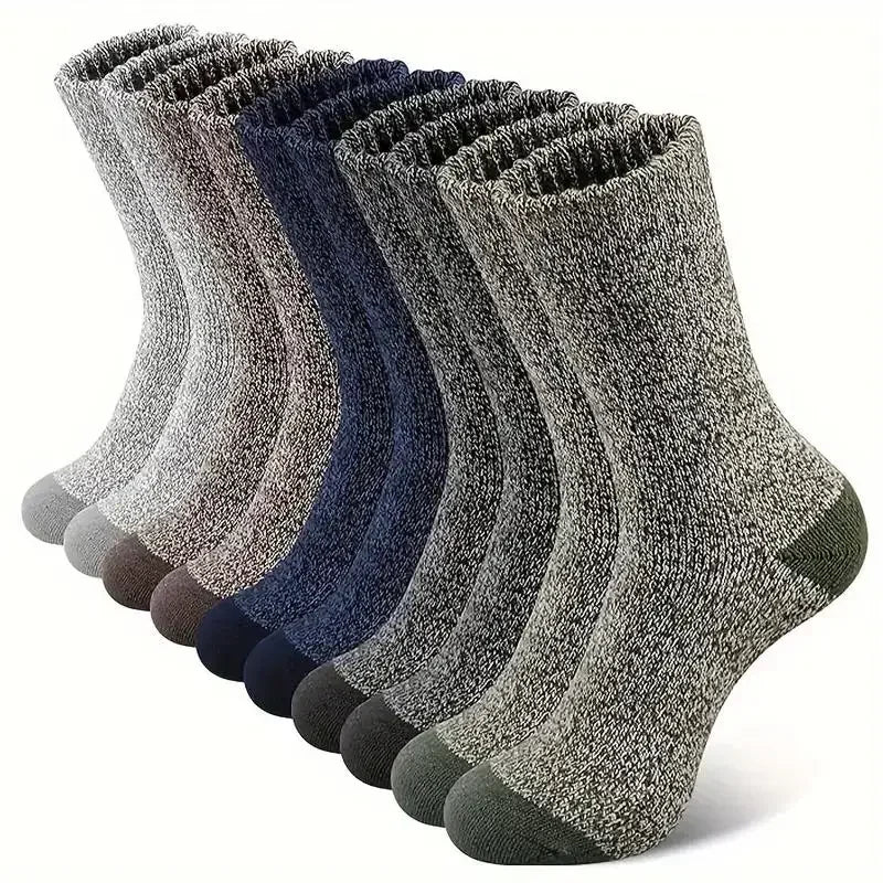 Cotton-Blend Winter Hiking Socks, 5 Pairs