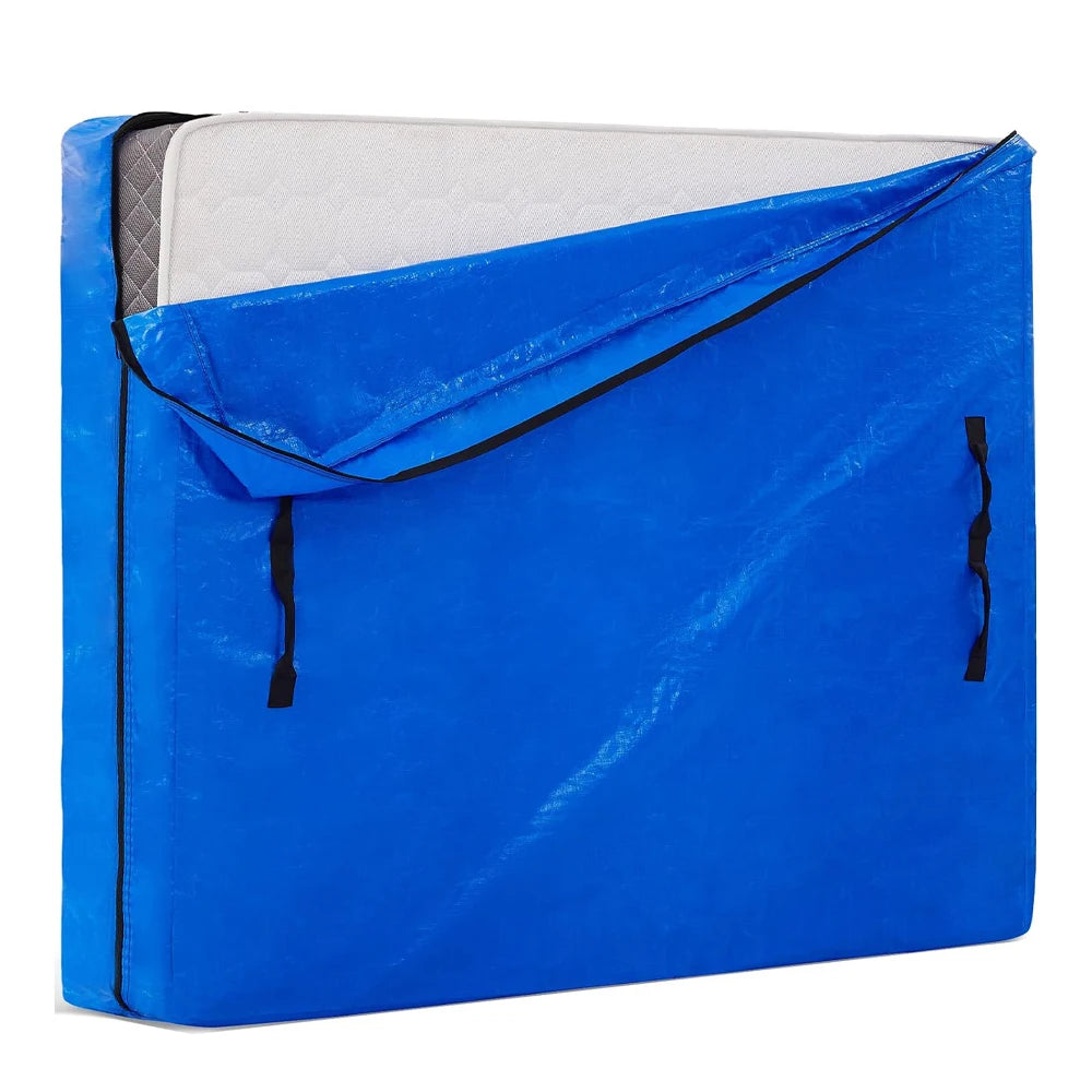 Heavy-Duty Mattress Bag for Moving & Storage – Reusable Tarp Cover with Easy Carrier
