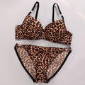 Sexy Leopard Print Push-Up Bra & Underwear Set