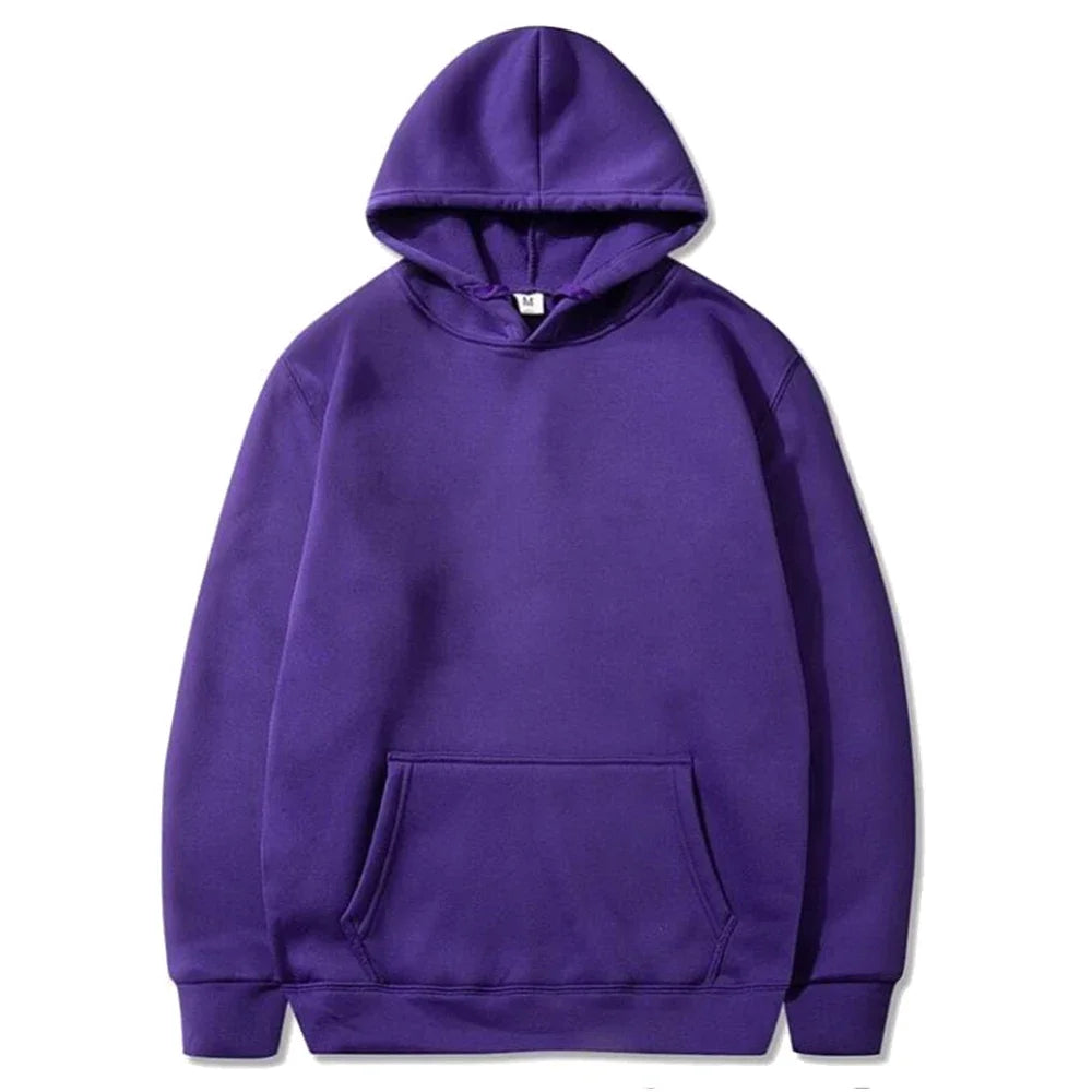 Men's Fleece Oversized Pullover Hoodie — Warm Casual Multi-Color Sweatshirt