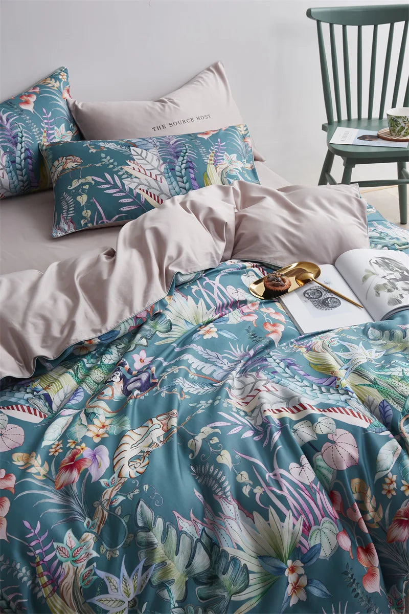 500TC Egyptian Cotton Bedding Set – 4 or 6-Piece Luxury Duvet Cover with Sheet & Pillowcases, 19 Colors