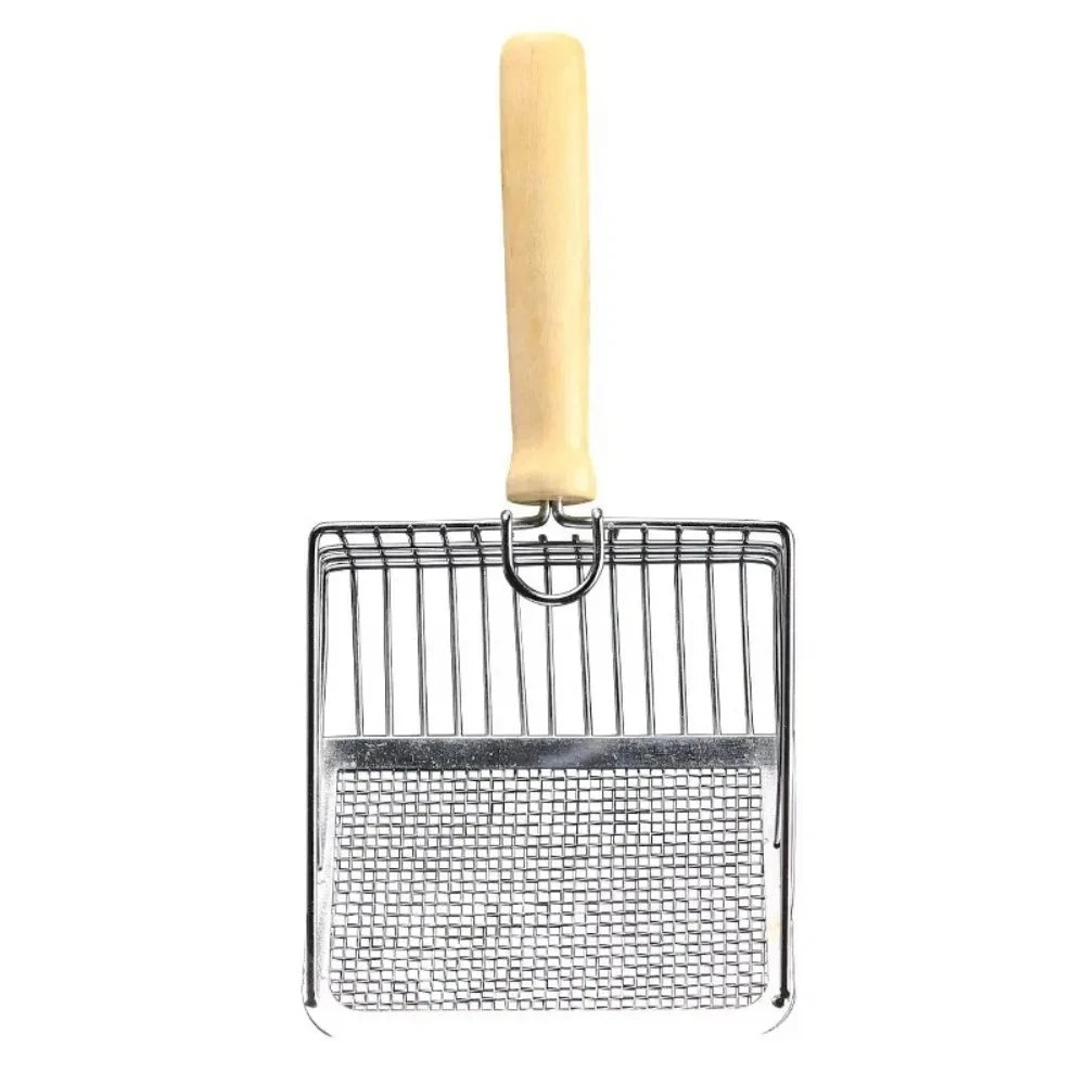 Stainless Steel Cat Litter Scoop with Wooden Handle