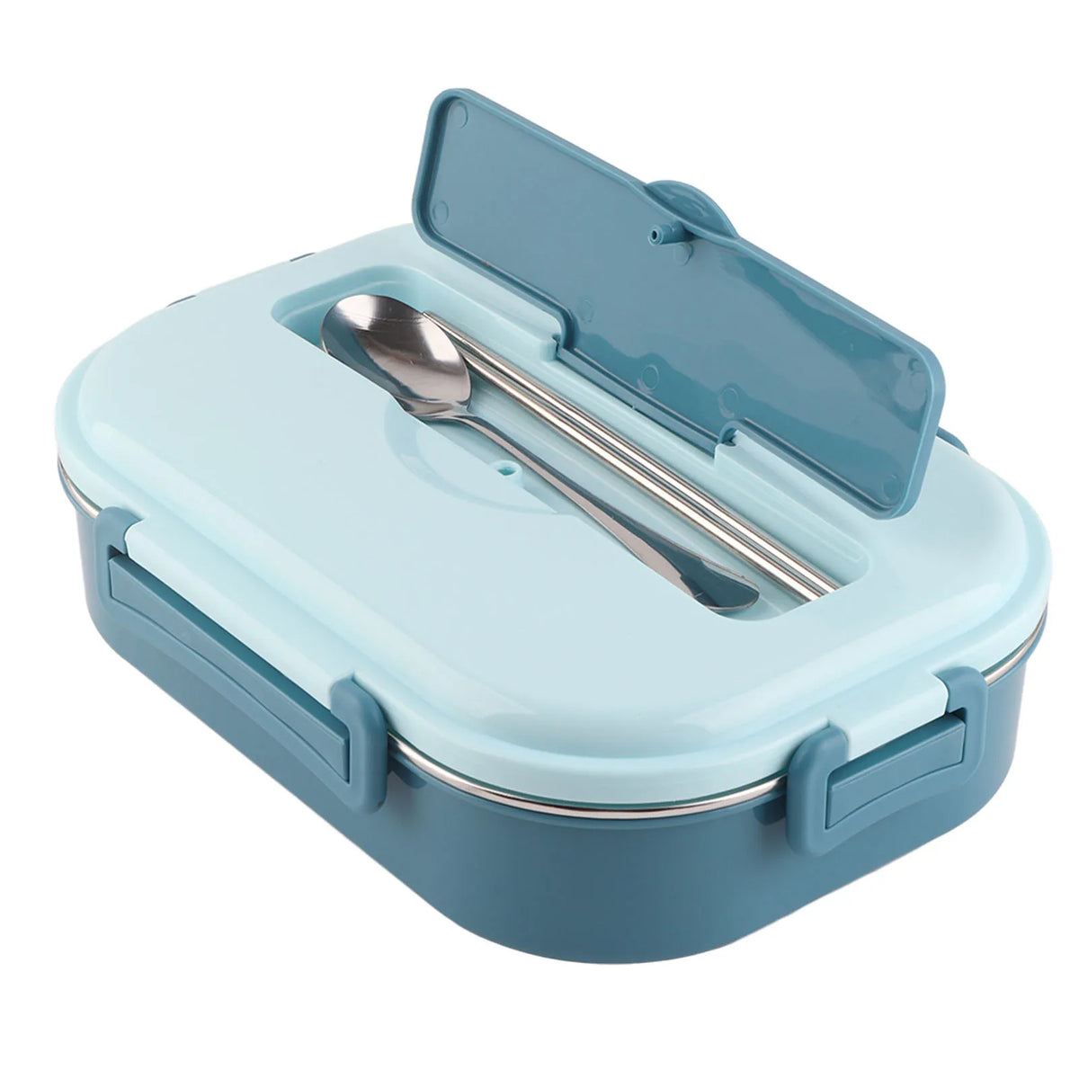 1500ml 4-Compartment Bento Lunch Box – Stainless Steel