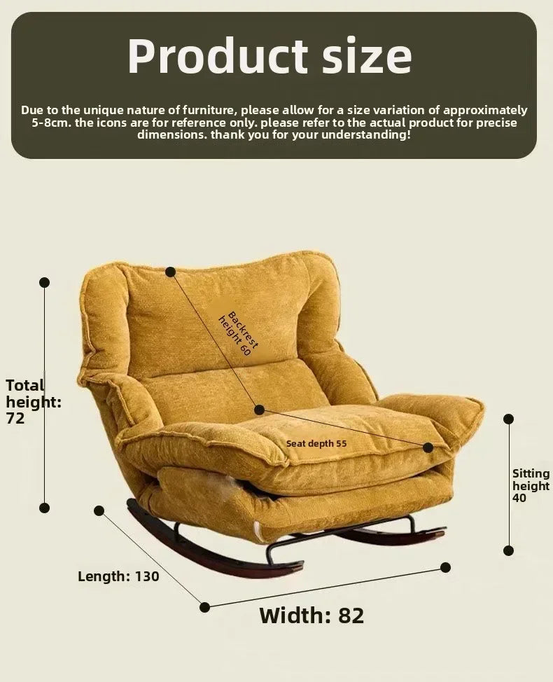 Adjustable Folding Rocking Chair with Cushioned Seat