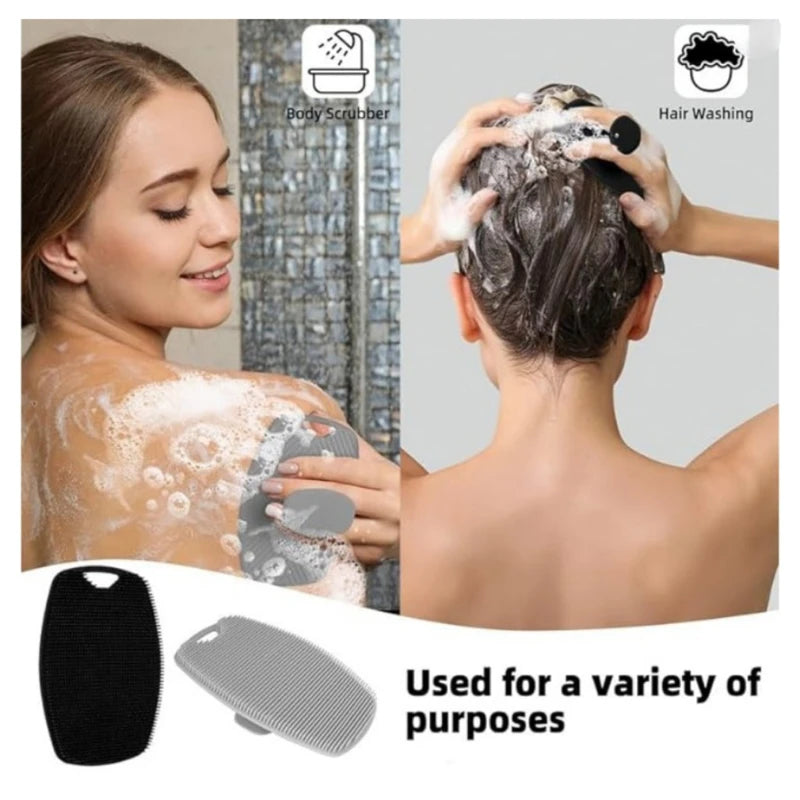 Soft Silicone Handheld Body Scrubber – Gentle Exfoliating Shower Cleansing Brush