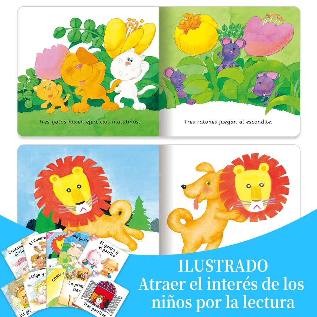 1 Set of 10 Spanish Story Book Collection Intellectual Enlightenment Early Knowledge Learning Gift Books