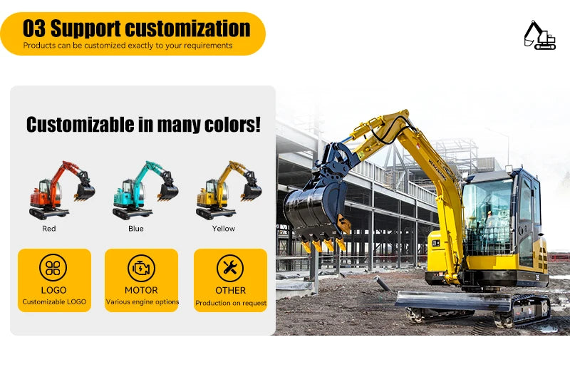 Mini Excavator 3.5 Ton Digger EPA/CE 1 Euro Crawler Excavator For Home Diesel Agricultural Tractor Chinese Sale Diggers Custom