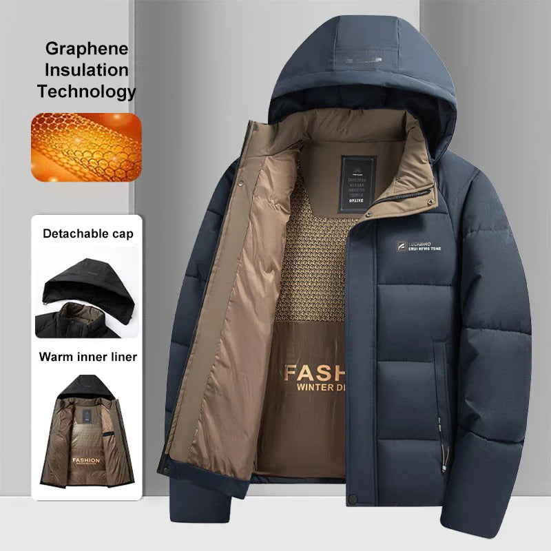 Men's Graphene Windproof Hooded Jacket — Lightweight Technical Outer Shell