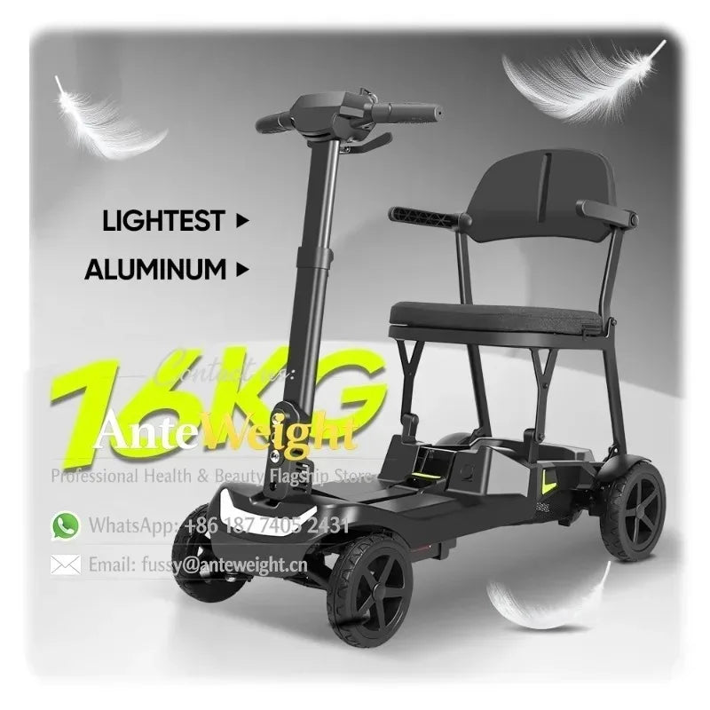 Lightweight 4-Wheel Mobility Scooter, Foldable
