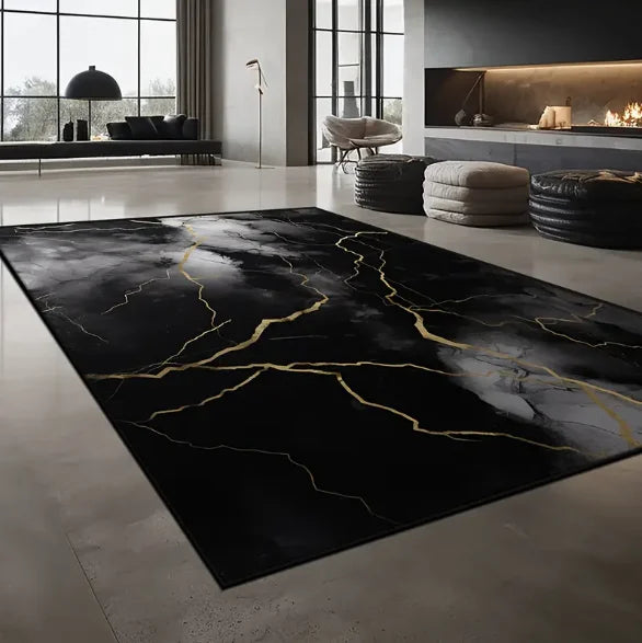 Modern Printed Floor Mat – Soft Lines Design, Living Room, Bedroom, Kitchen, Terrace & Office