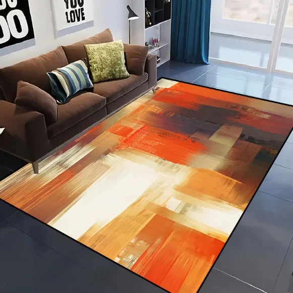Modern Printed Floor Mat – Soft Lines Design, Living Room, Bedroom, Kitchen, Terrace & Office