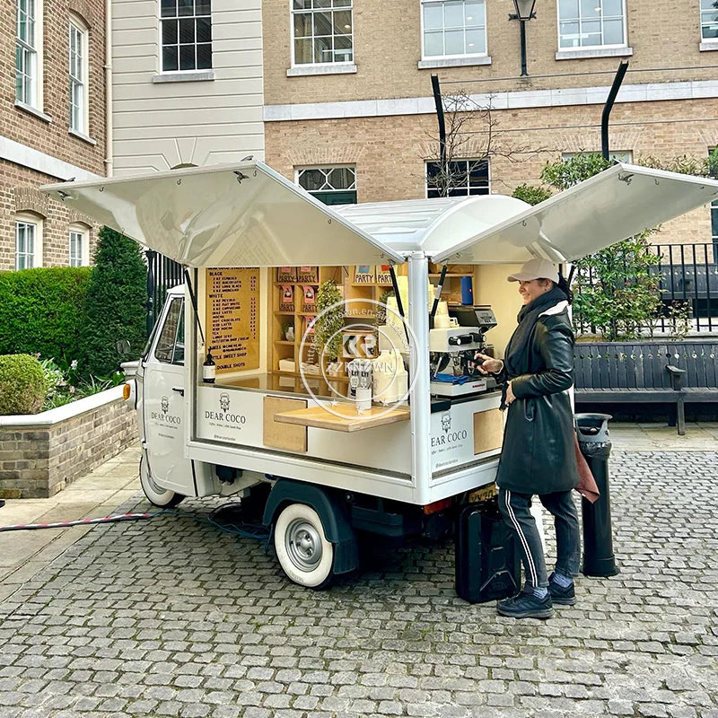 Ape Tuk Tuk Electric Food Tricycle Cart — 3-Wheel Coffee Bar & Mobile Food Truck
