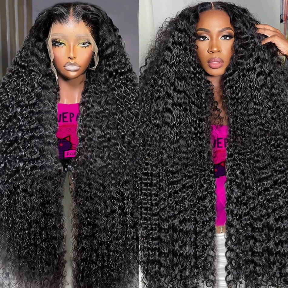 40 Inch Deep Wave Frontal Wig | 13x4 13x6 HD Lace Loose Wave Pre-Plucked Brazilian Human Hair