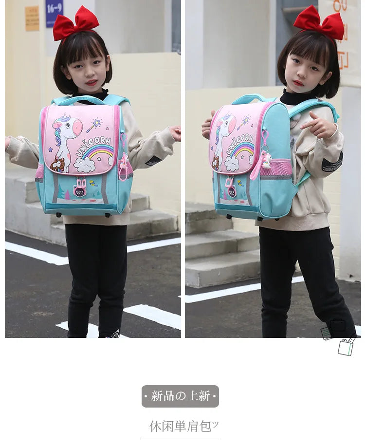 Unicorn School Backpack – Kids Canvas Bag & Size Options