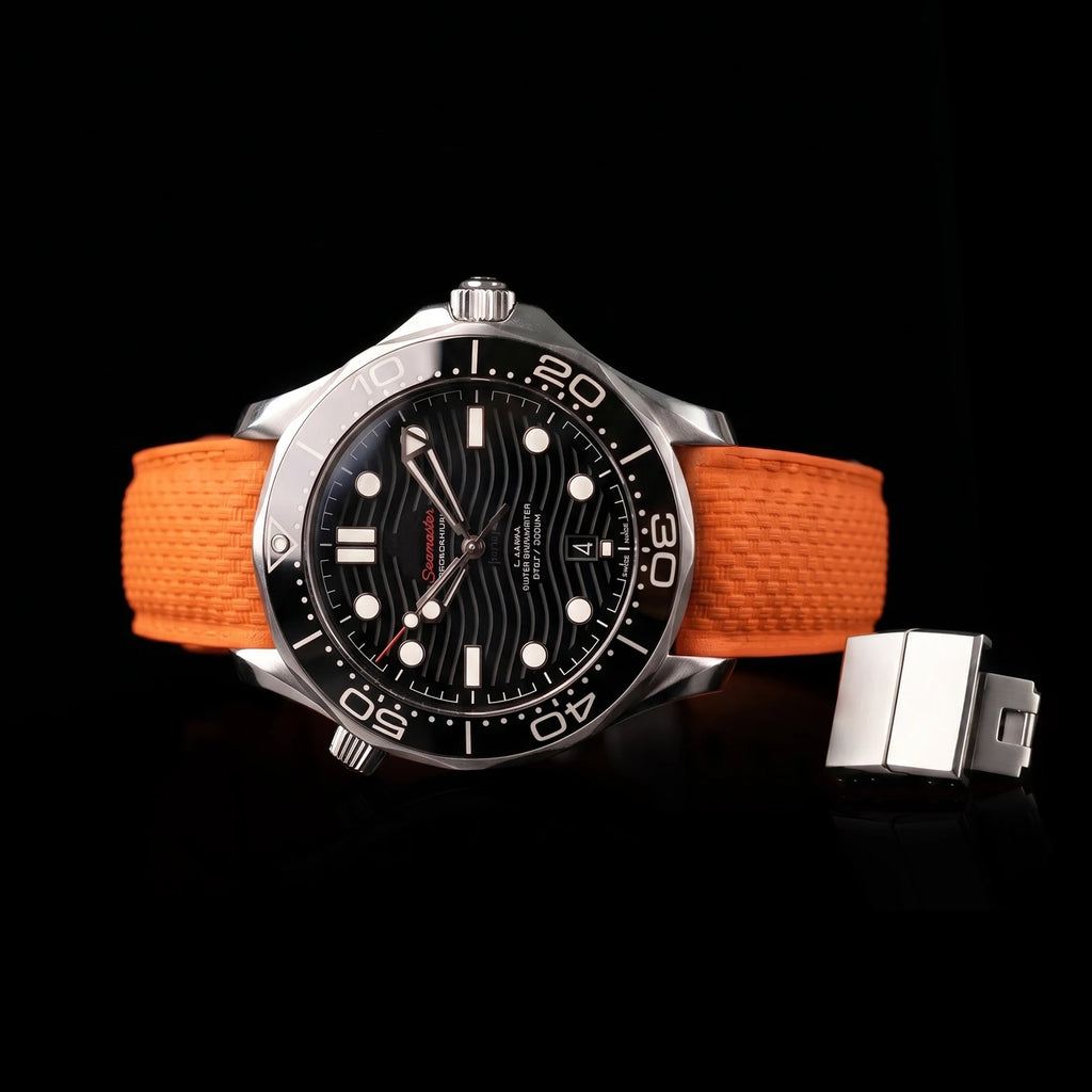 CTS Curved FKM Rubber Quick Release Watch Strap | 18-24mm Universal Diving Bracelet Band