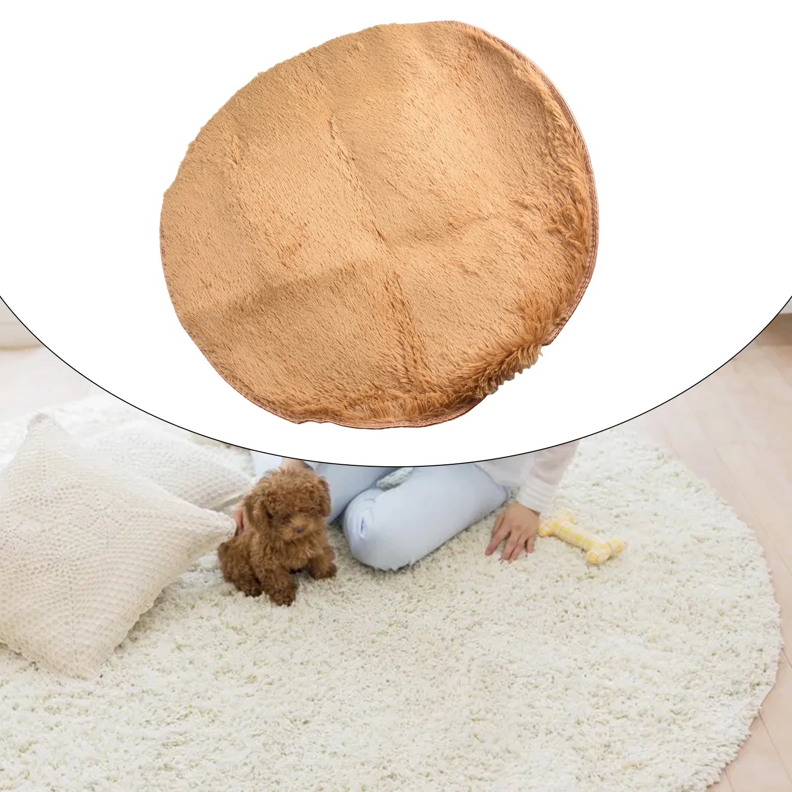 Super Soft Shaggy Area Rug – Anti-Slip 4cm Pile Round Rug for Living Room & Bedroom, 12 Colors & 3 Sizes