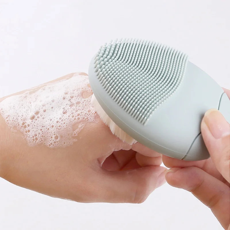 Double-Sided Silicone Facial Cleansing Brush – Manual Deep Pore Cleanser & Gentle Exfoliator