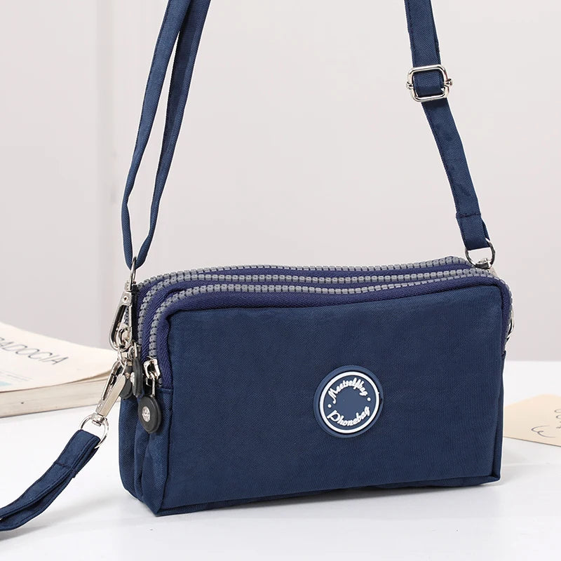 Large Capacity Triple Zipper Crossbody Shoulder Bag — Fashion Ladies Phone & Storage Bag