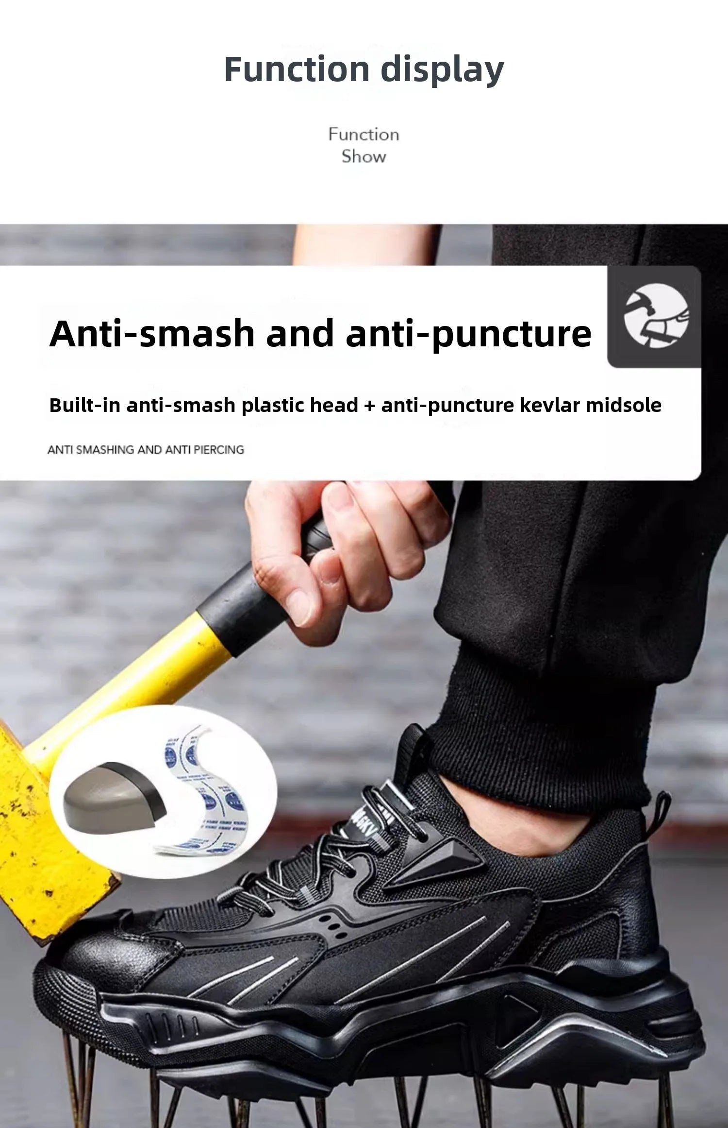 Steel Toe Safety Sneakers – Kevlar Anti-Puncture Insulated Work Shoes