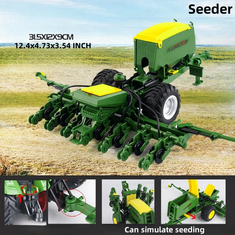 Large Scale Farm Tractor Toy Playset with Trailer & Accessories – DIY Farmer Transport Set