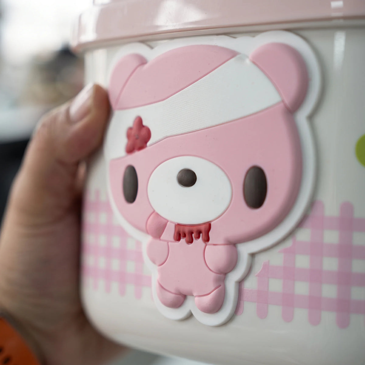 Pink Bear Mini Desktop Trash Can