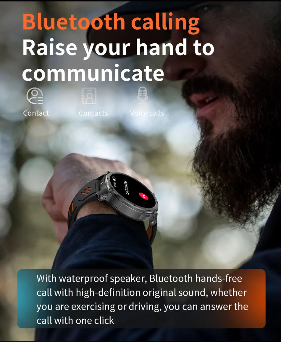 T-Rex3 Pro GPS Military Smartwatch – 1100mAh, 5ATM Waterproof, Sports Run Tracker & Compass