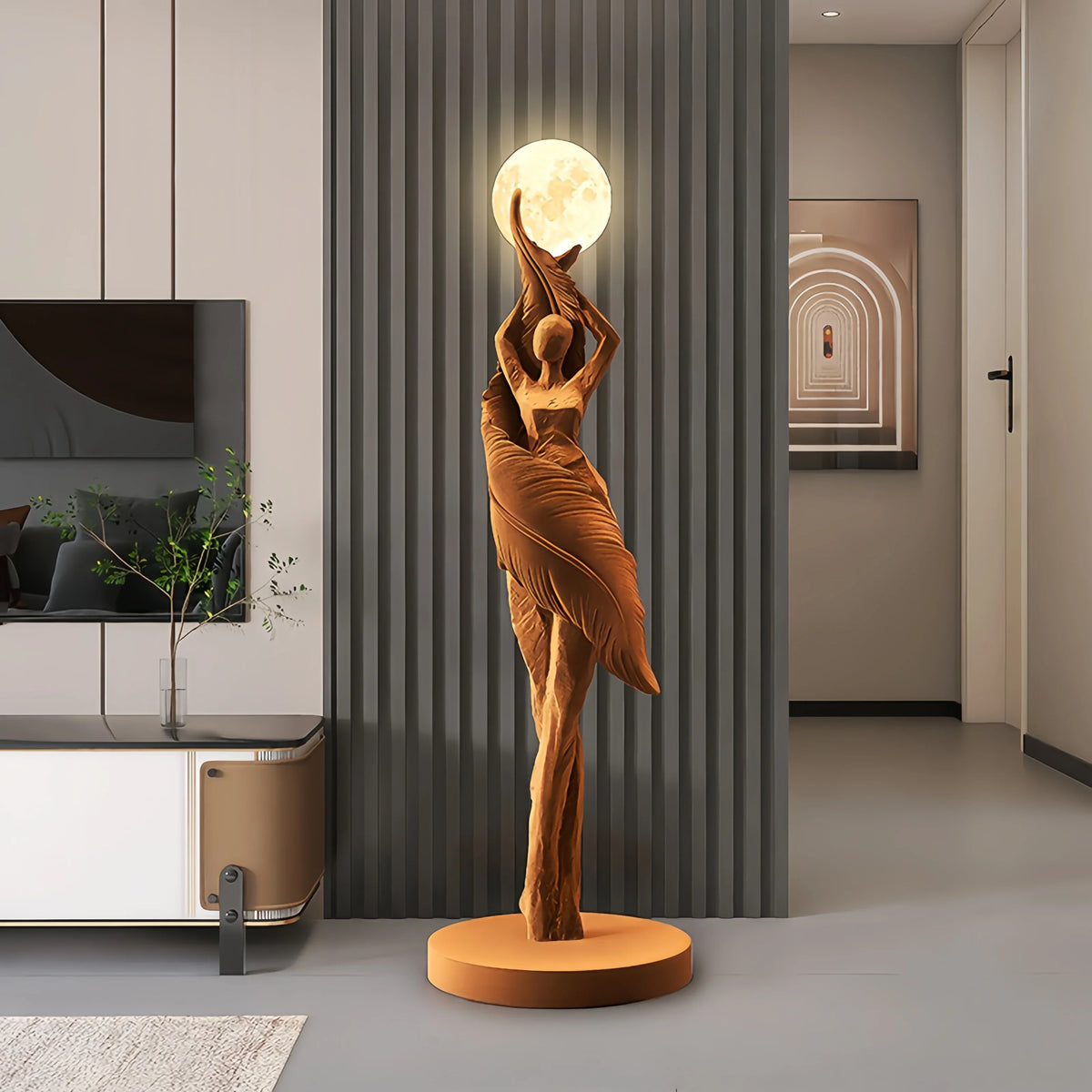 Sculptural Resin Lamp – 85 cm LED Accent